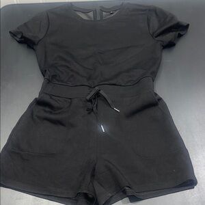 Black Short Sleeve Romper